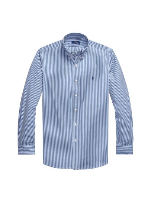 Camicia da uomo in popelin stretch a righe colore bianco/blu POLO RALPH LAUREN | 710928255008